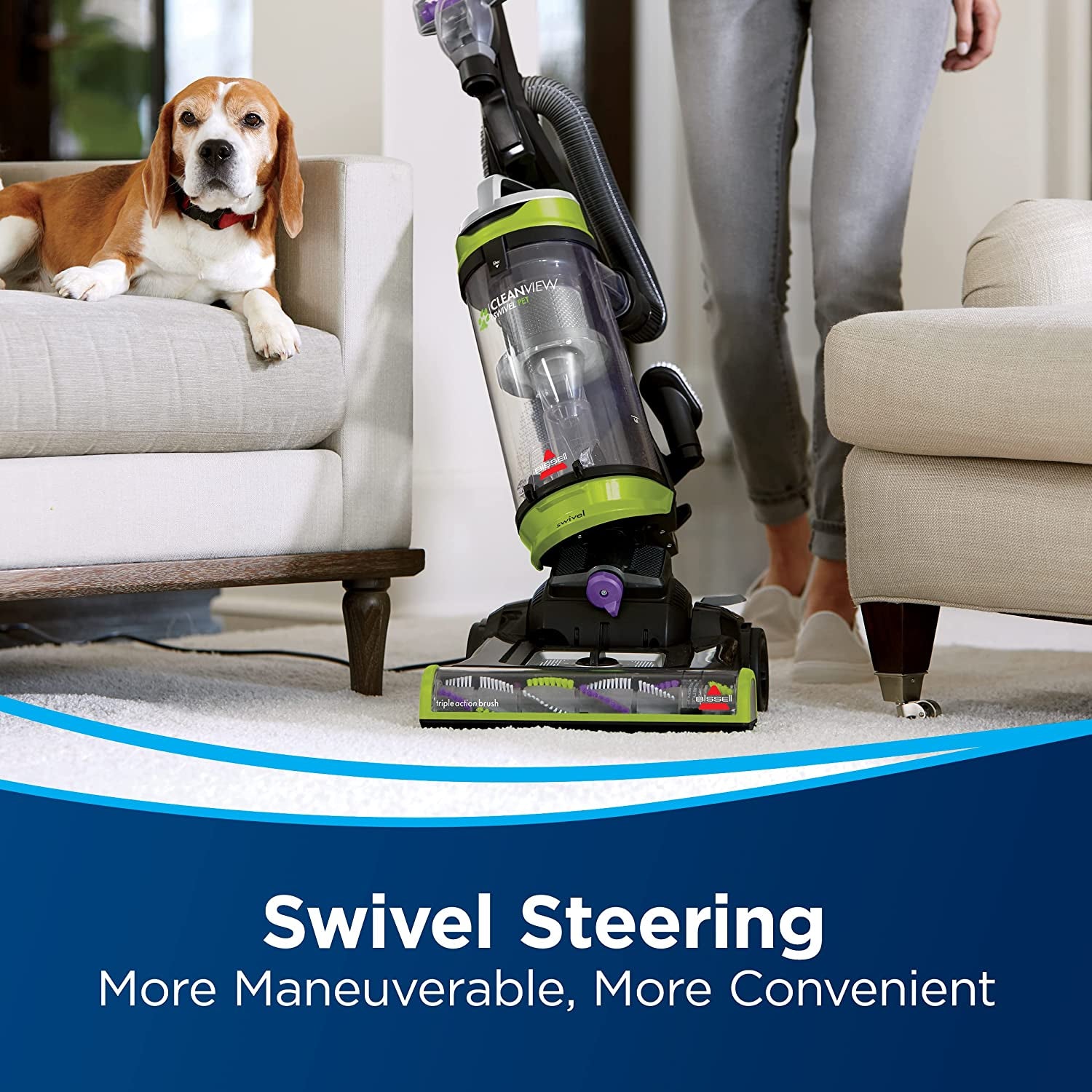 2252 Cleanview Swivel Upright Bagless Vacuum with Swivel Steering, Powerful Pet Hair Pick Up, Specialized Pet Tools, Large Capacity Dirt Tank, Easy Empty, Green