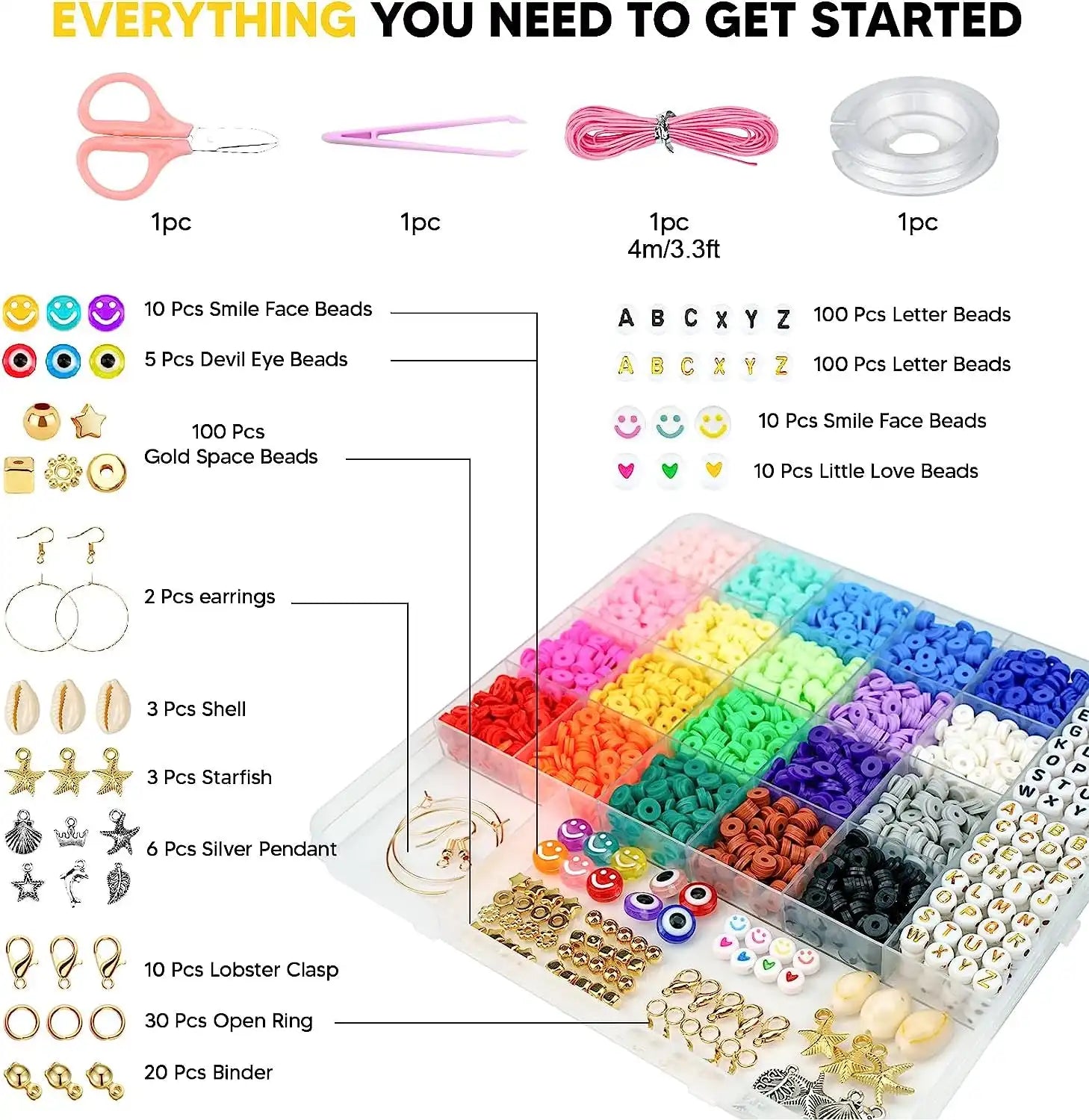 Clay Beads Bracelet Making Kit for Beginner