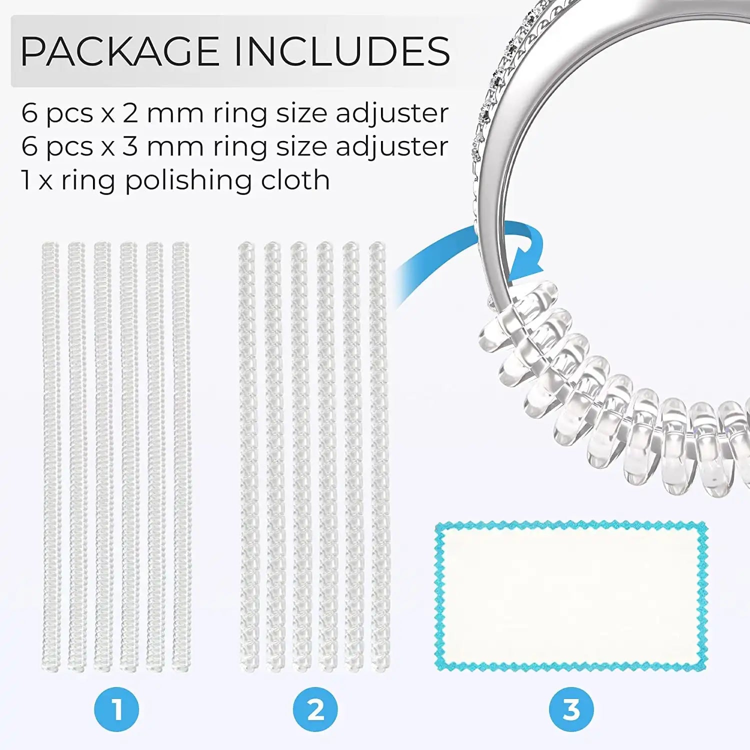 Ring Sizer Adjuster for Loose Rings - 12 Pack
