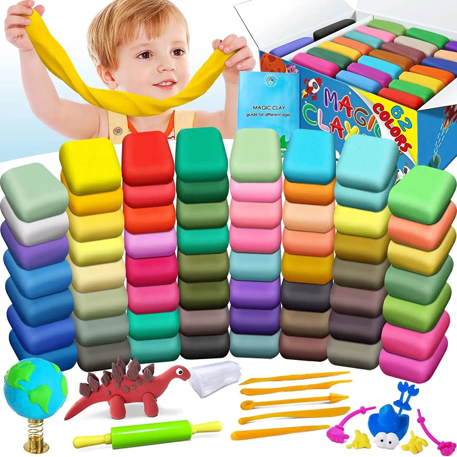 Modeling Clay Kit - 62 Colors Air Dry Magic
