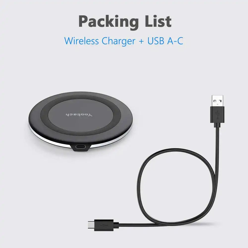 Wireless Charger,10W Max Fast Wireless Charging Pad Compatible with Iphone 15/15 Plus/15 Pro Max/14/13/Se 2022/12/11/X/8,Samsung Galaxy S22/S21/S20,Airpods Pro 2(No AC Adapter)