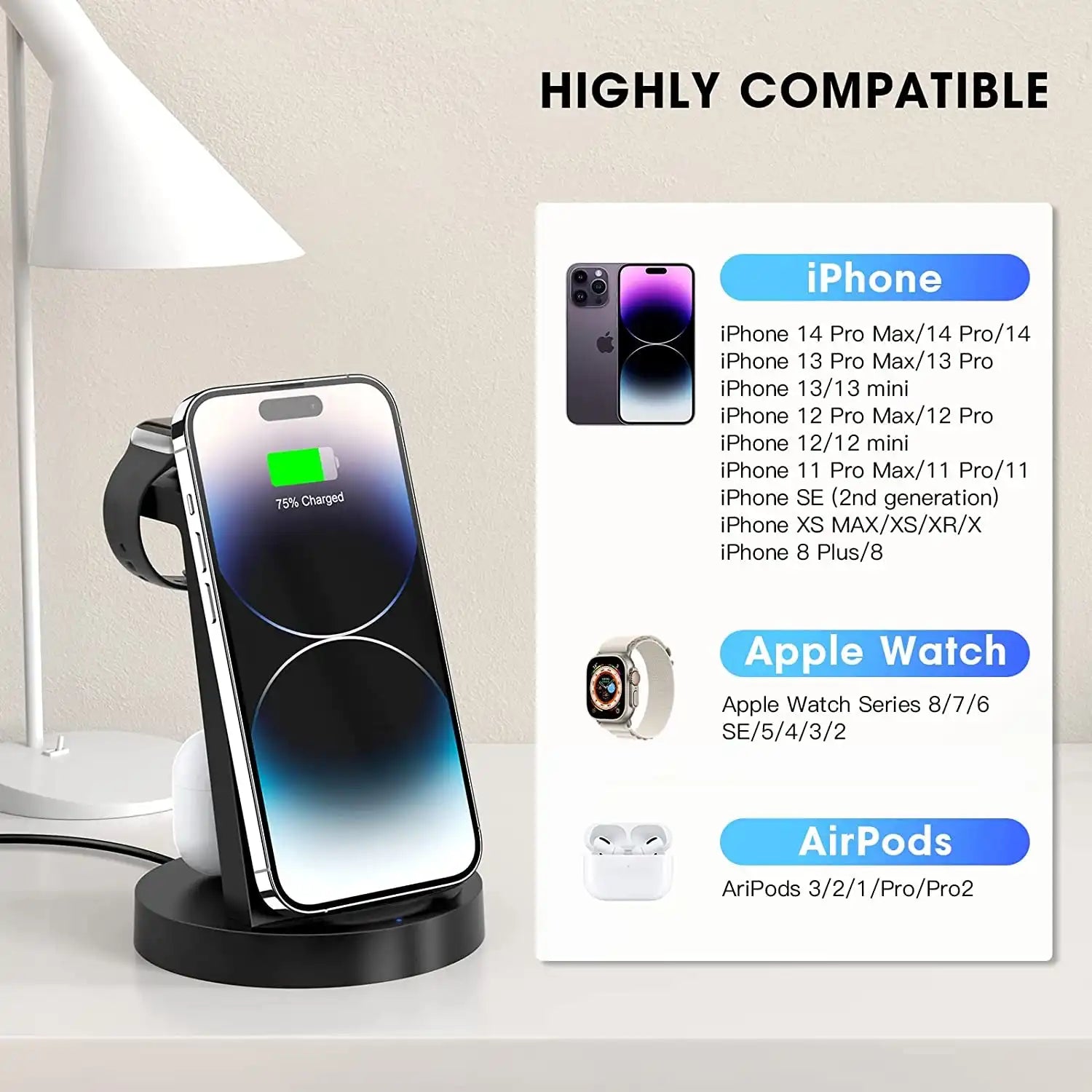 3 in 1 Fast Wireless Charging Station