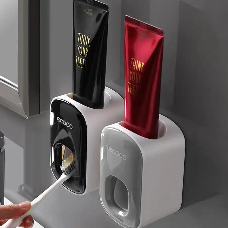 ECOCO Auto Toothpaste Dispenser & Waterproof Toothbrush Holder