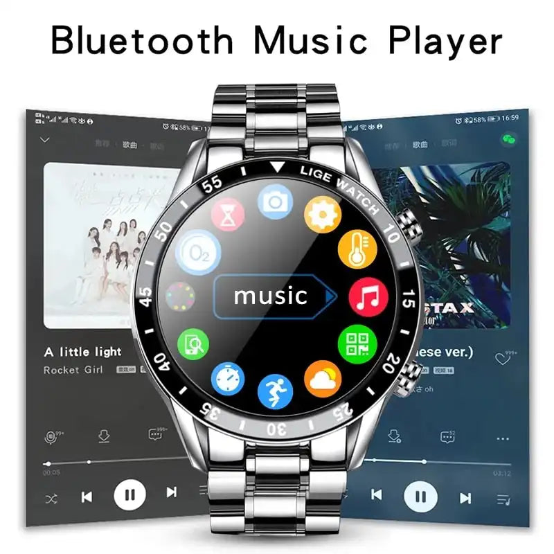 Luxury Smart Watch with Bluetooth & Fitness Features LIGE 2023