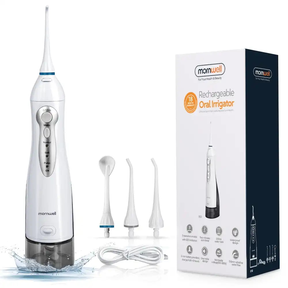 Irrigador oral recargable - Flosser de agua USB portátil con tanque de 300ML