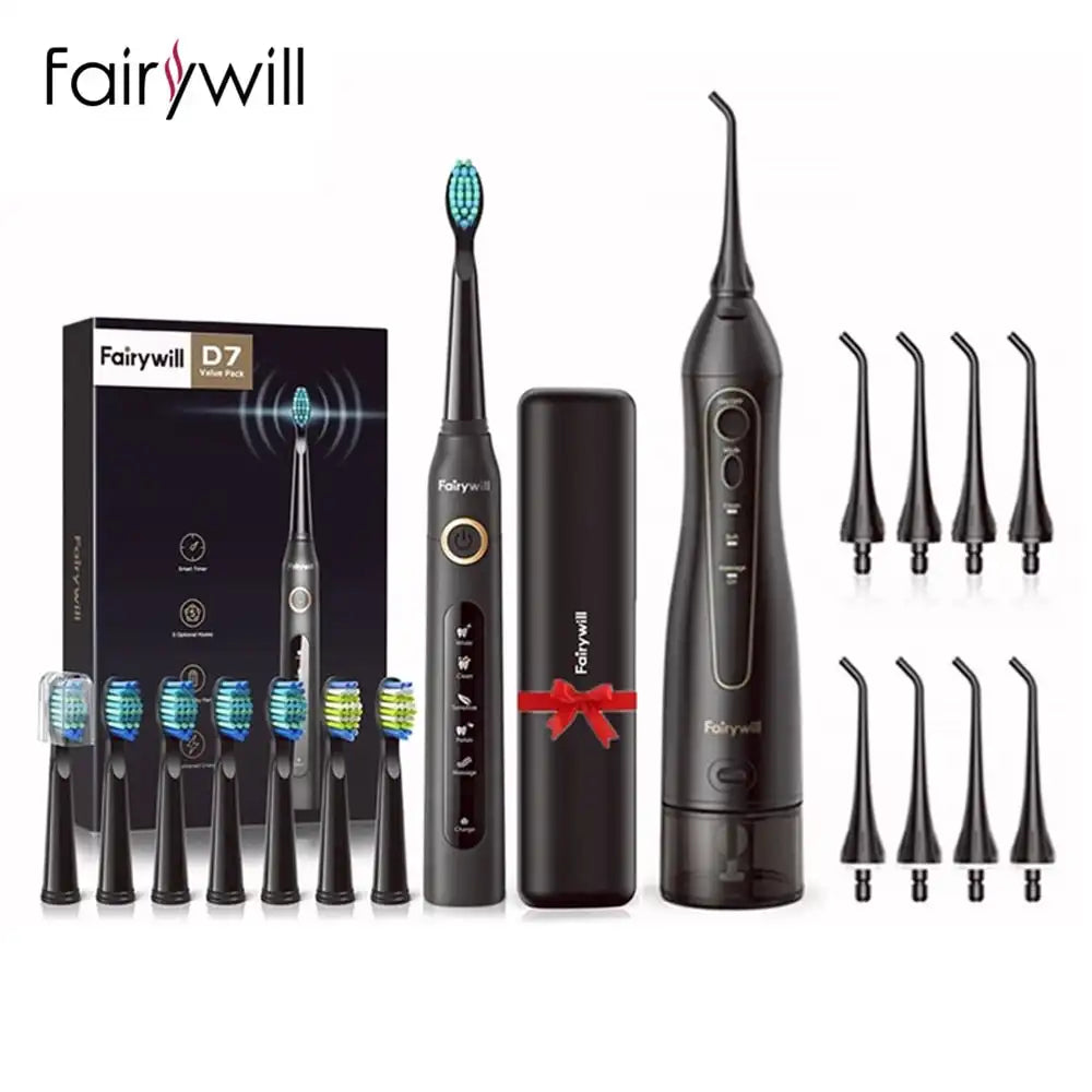 Irrigador oral recargable Fairywill - Flosser de agua USB compacto con 3 modos de limpieza