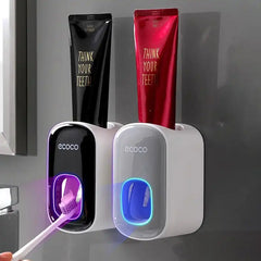 ECOCO Auto Toothpaste Dispenser & Waterproof Toothbrush Holder