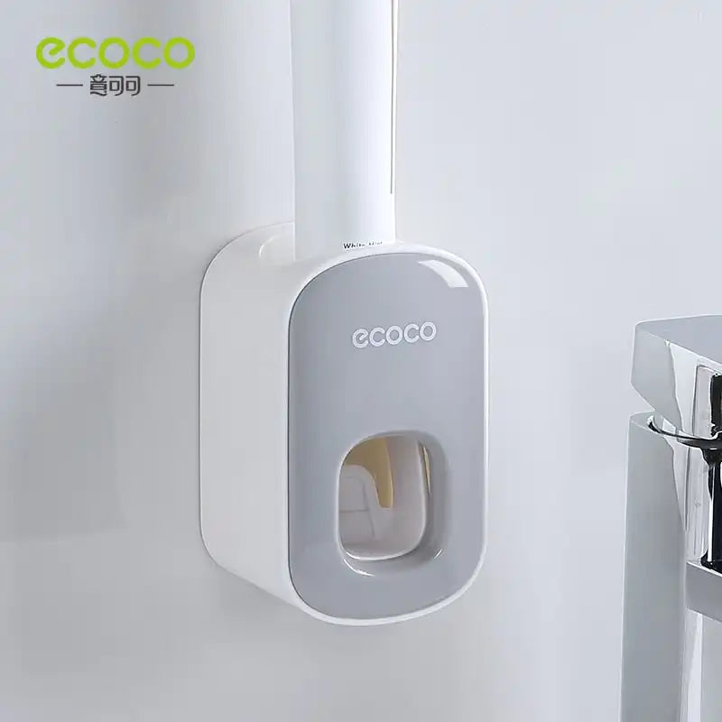 ECOCO Auto Toothpaste Dispenser & Waterproof Toothbrush Holder