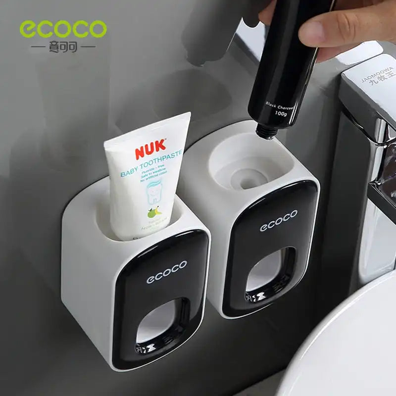 ECOCO Auto Toothpaste Dispenser & Waterproof Toothbrush Holder