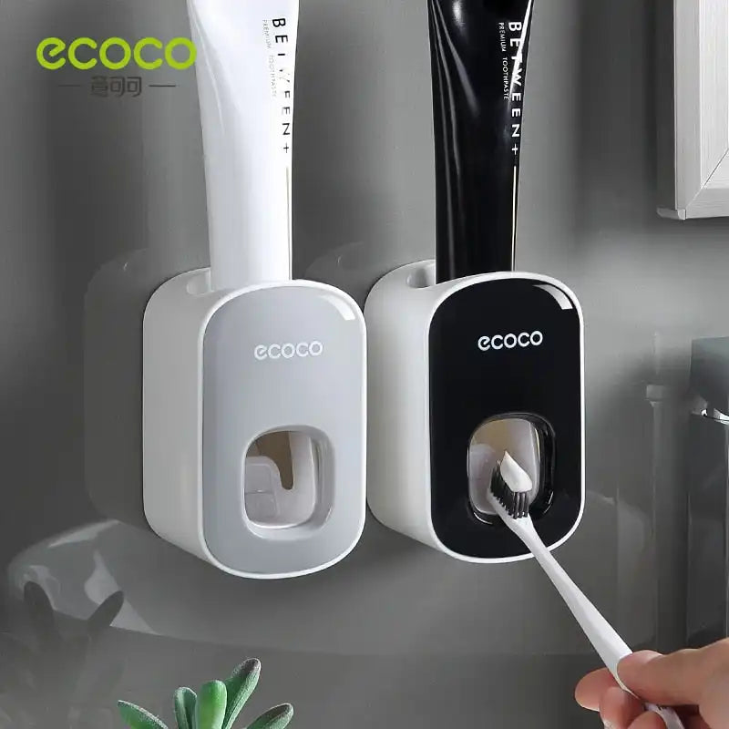 Dispensador automático de pasta de dientes ECOCO y soporte impermeable para cepillos de dientes