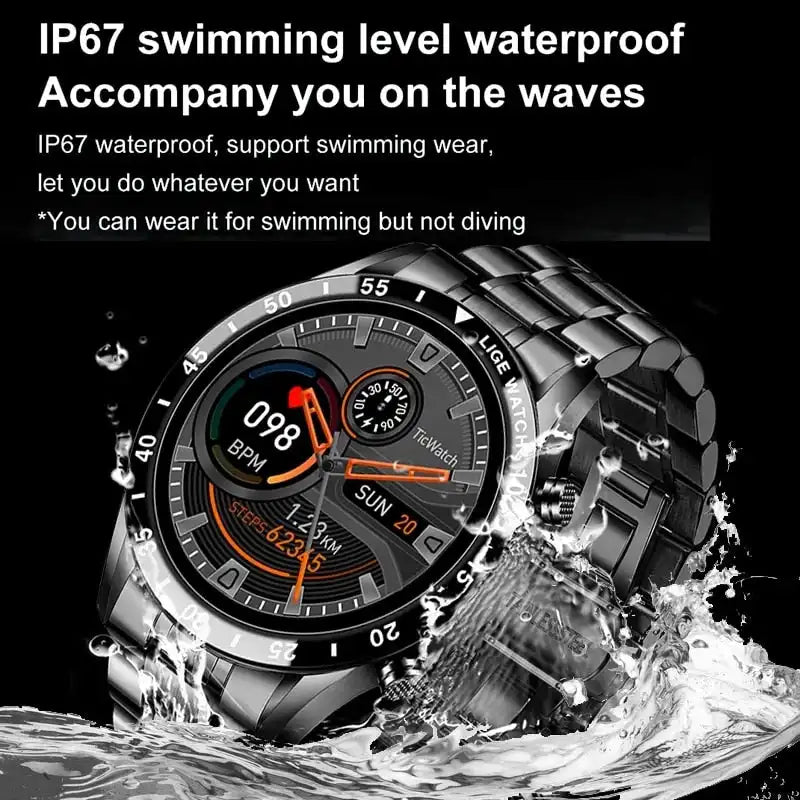 Luxury Smart Watch with Bluetooth & Fitness Features LIGE 2023