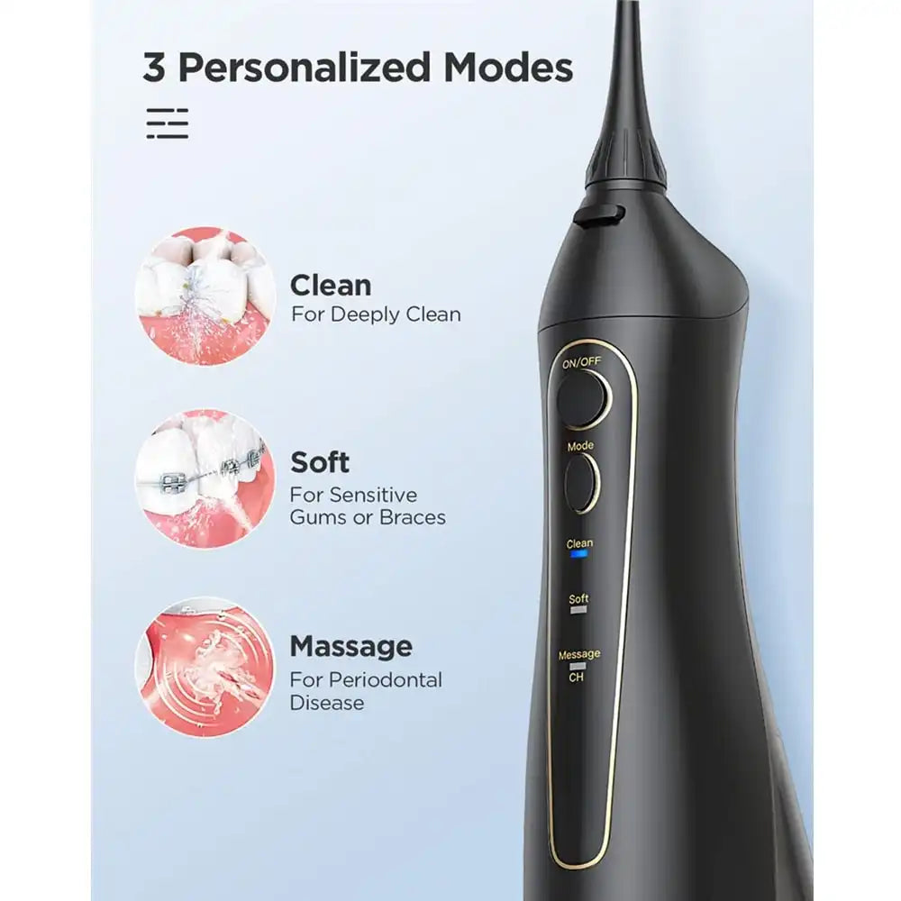 Irrigador oral recargable Fairywill - Flosser de agua USB compacto con 3 modos de limpieza