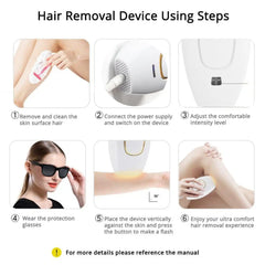 IPL Hair Removal Device - 500k Flashes, Women's Epilator & Shaver