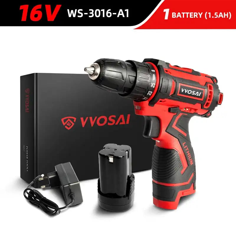 Versatile Cordless Drill - Compact Power Driver with 12V, 16V, 20V Lithium-Ion Battery