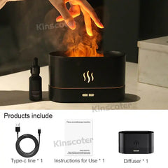 Ultrasonic Aroma Diffuser with Cool Mist & LED Flame Lamp