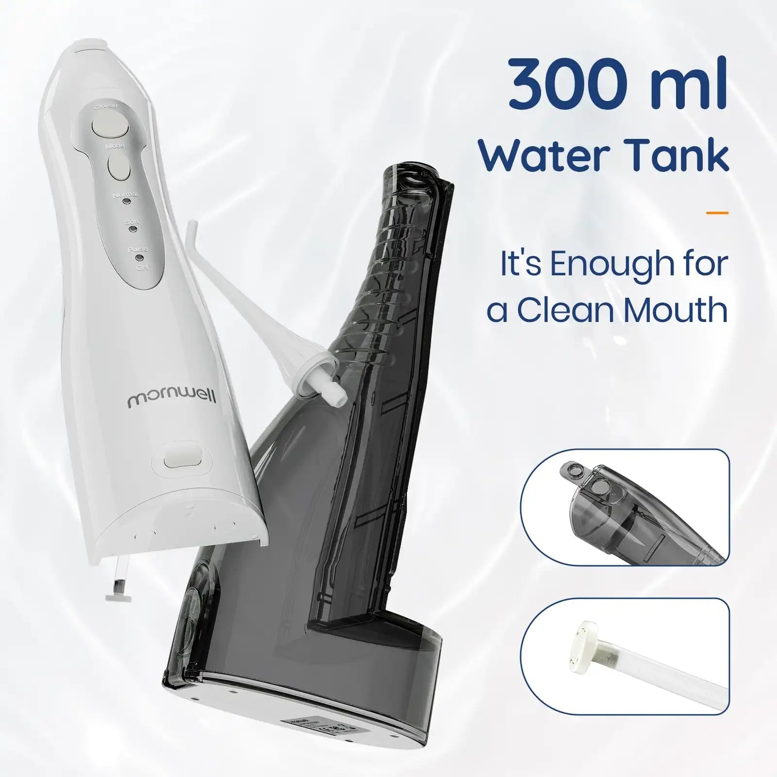 Wiederaufladbare Munddusche – tragbare USB-Wasserflosser mit 300-ml-Tank