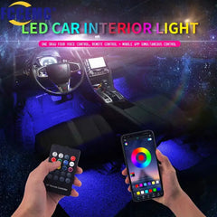 RGB Car Ambient Light with Music Control by App