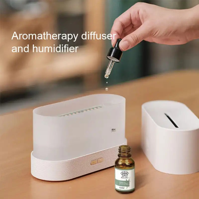 Ultrasonic Aroma Diffuser with Cool Mist & LED Flame Lamp