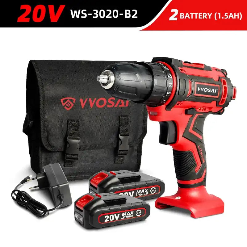 Versatile Cordless Drill - Compact Power Driver with 12V, 16V, 20V Lithium-Ion Battery