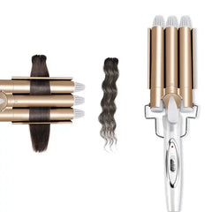 Triple Barrel Ceramic Hair Curler - Styler for Professional Waves