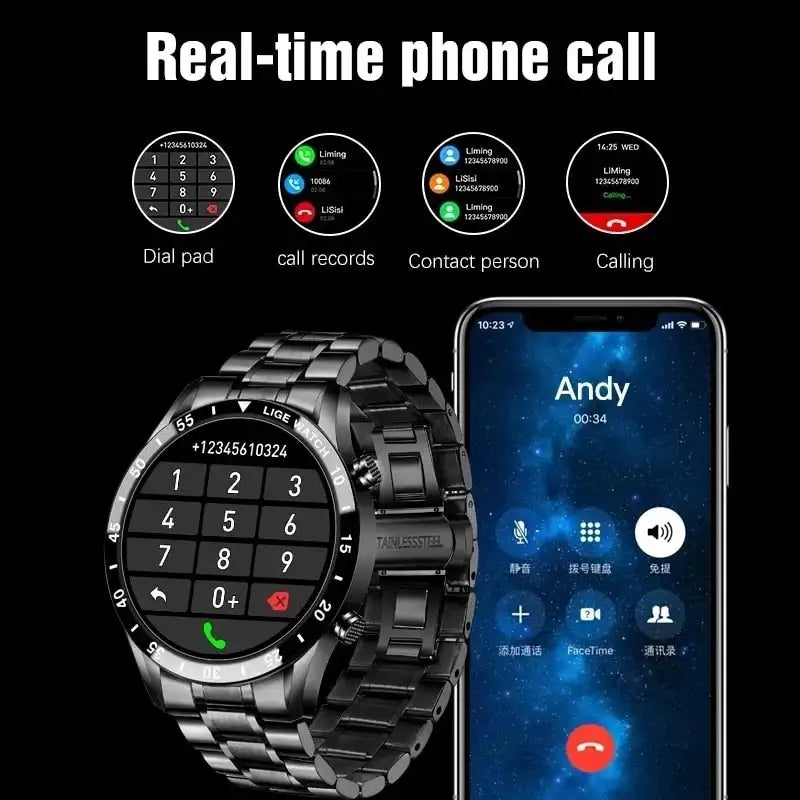 Luxury Smart Watch with Bluetooth & Fitness Features LIGE 2023