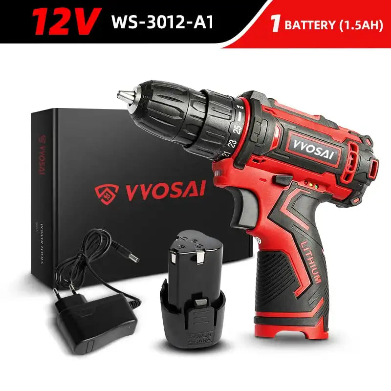 Versatile Cordless Drill - Compact Power Driver with 12V, 16V, 20V Lithium-Ion Battery