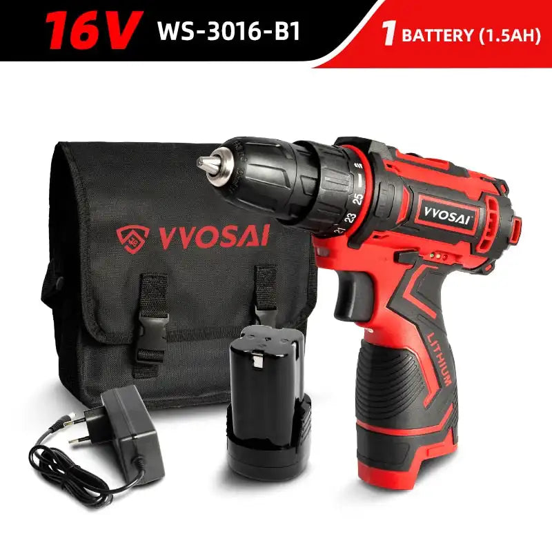 Versatile Cordless Drill - Compact Power Driver with 12V, 16V, 20V Lithium-Ion Battery