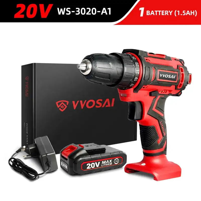 Versatile Cordless Drill - Compact Power Driver with 12V, 16V, 20V Lithium-Ion Battery