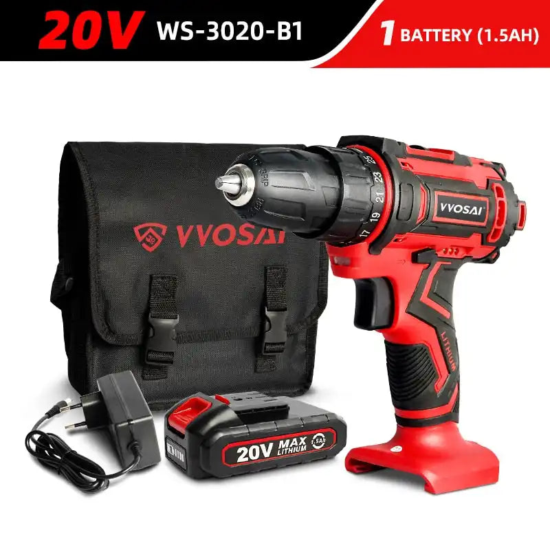 Versatile Cordless Drill - Compact Power Driver with 12V, 16V, 20V Lithium-Ion Battery