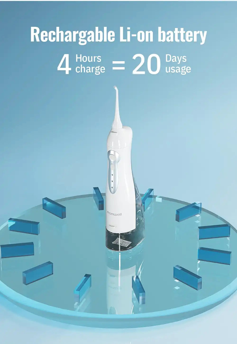 Rechargeable Oral Irrigator - Portable USB Water Flosser with 300ML Tank