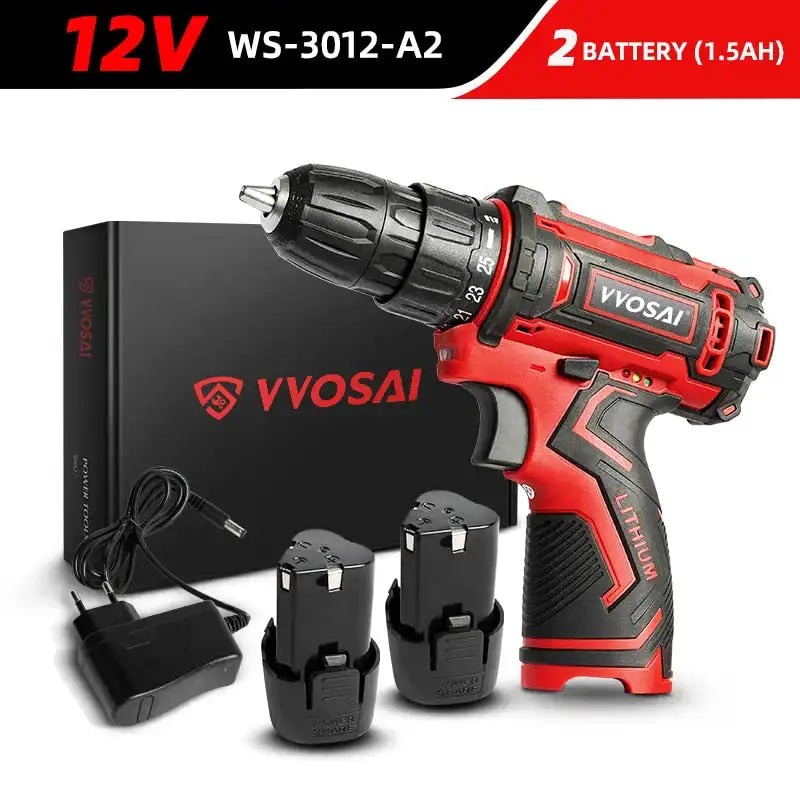 Versatile Cordless Drill - Compact Power Driver with 12V, 16V, 20V Lithium-Ion Battery