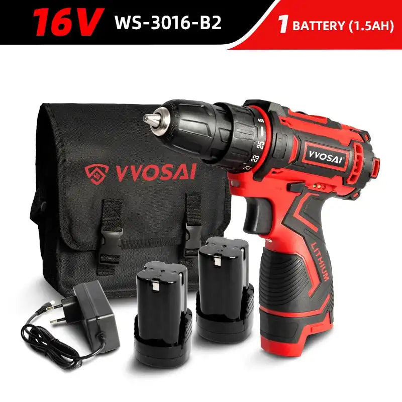 Versatile Cordless Drill - Compact Power Driver with 12V, 16V, 20V Lithium-Ion Battery