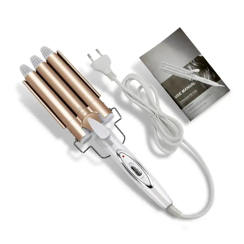 Triple Barrel Ceramic Hair Curler - Styler for Professional Waves