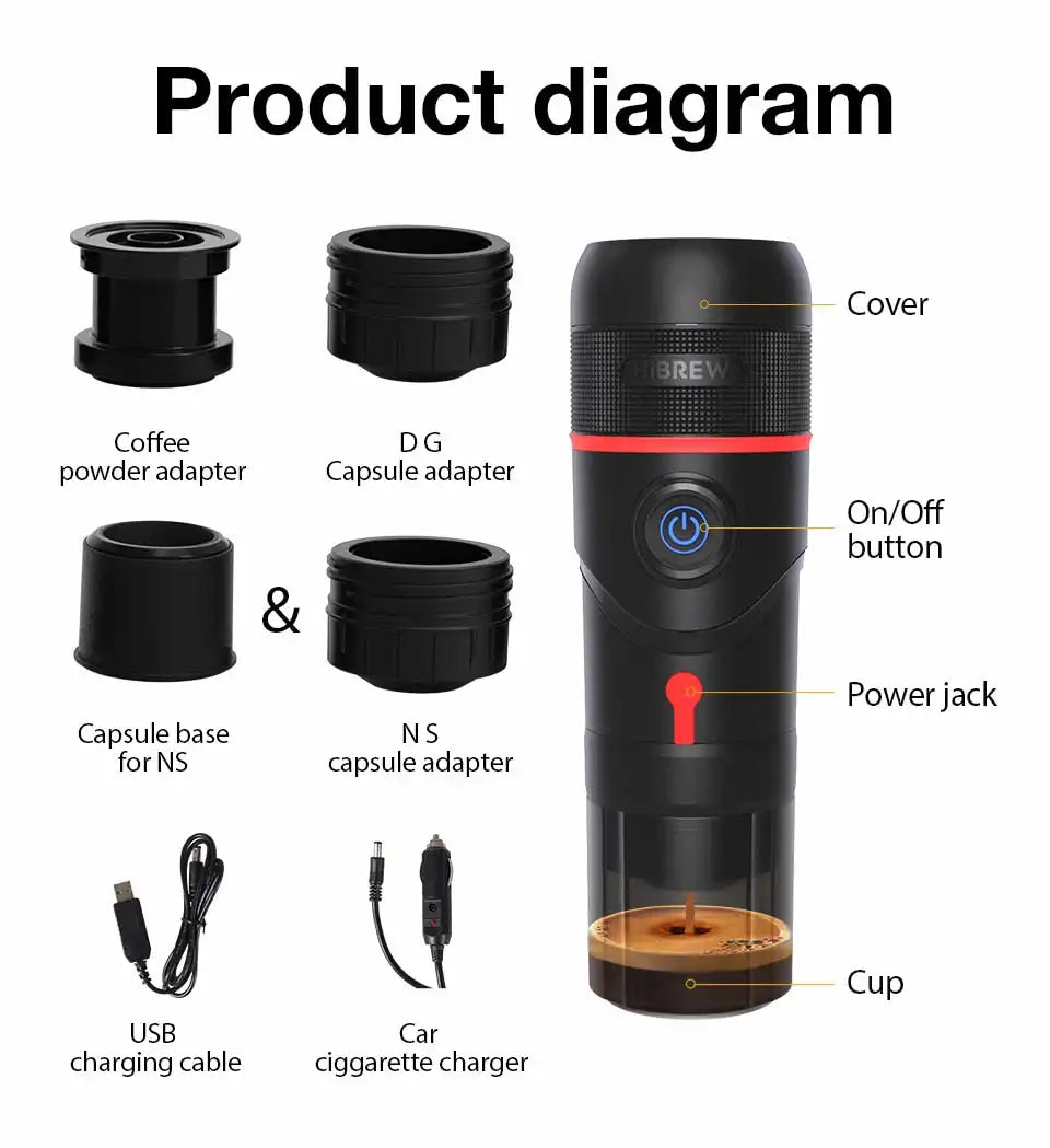 Compact Car & Home Coffee Maker