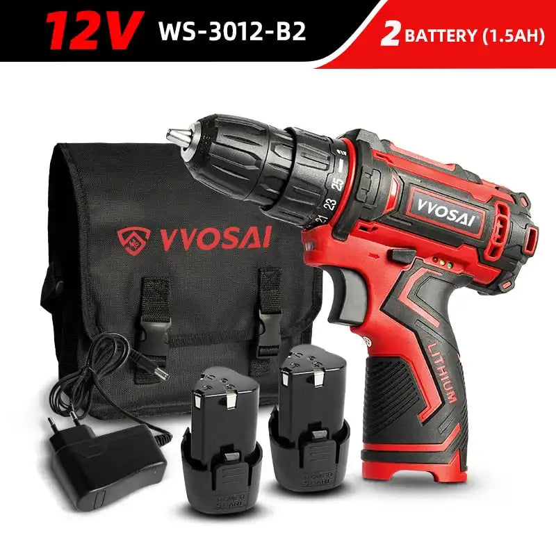 Versatile Cordless Drill - Compact Power Driver with 12V, 16V, 20V Lithium-Ion Battery