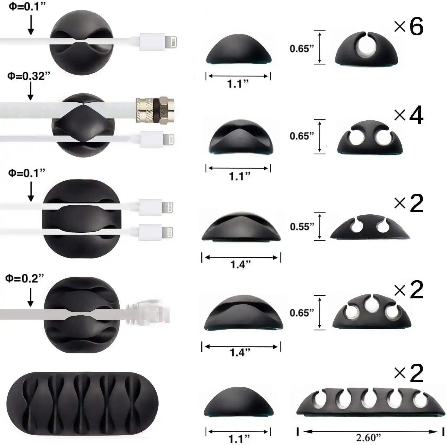 Cable Clips16 Pack Black