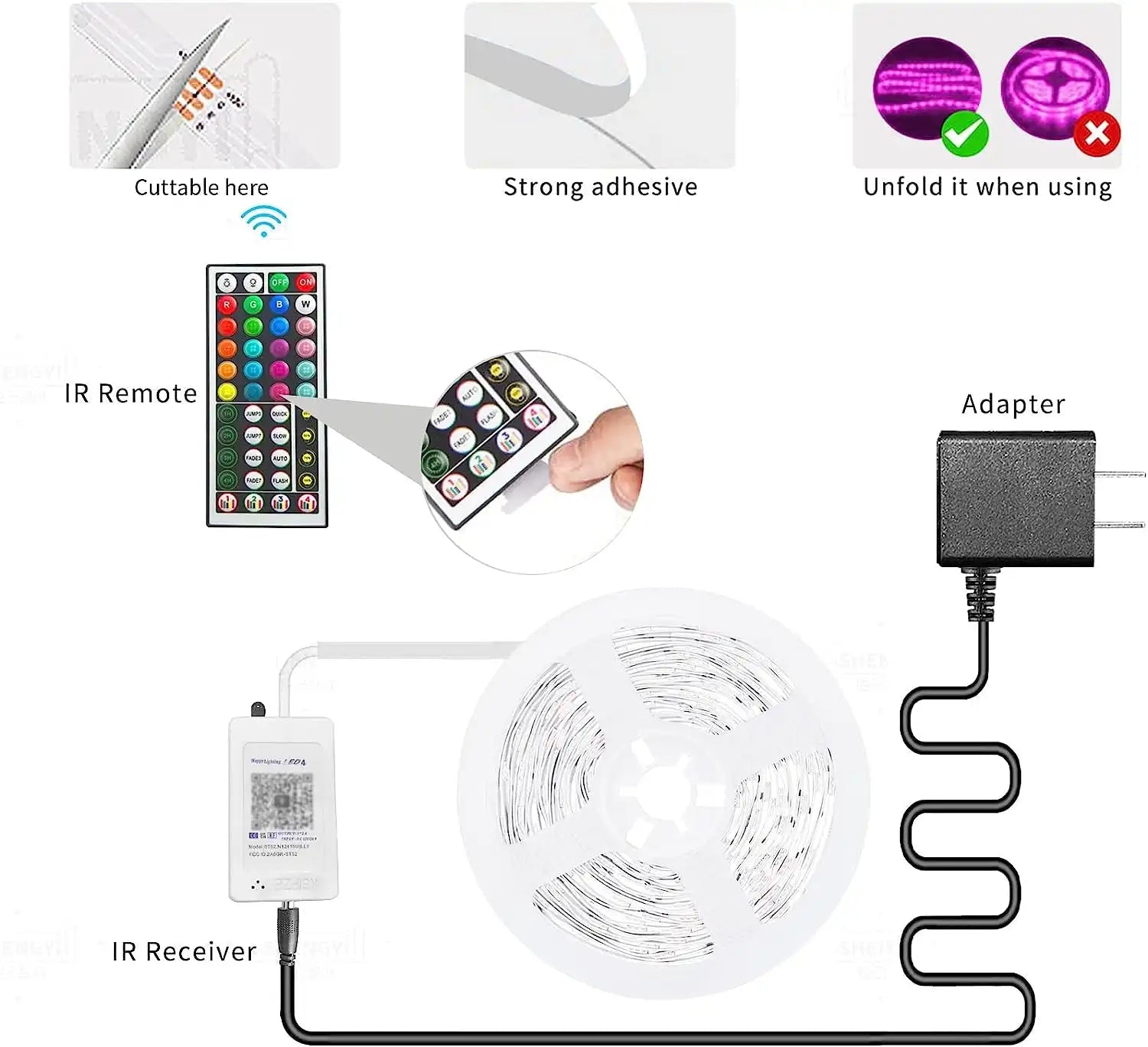 100Ft Led Strip Lights RGB