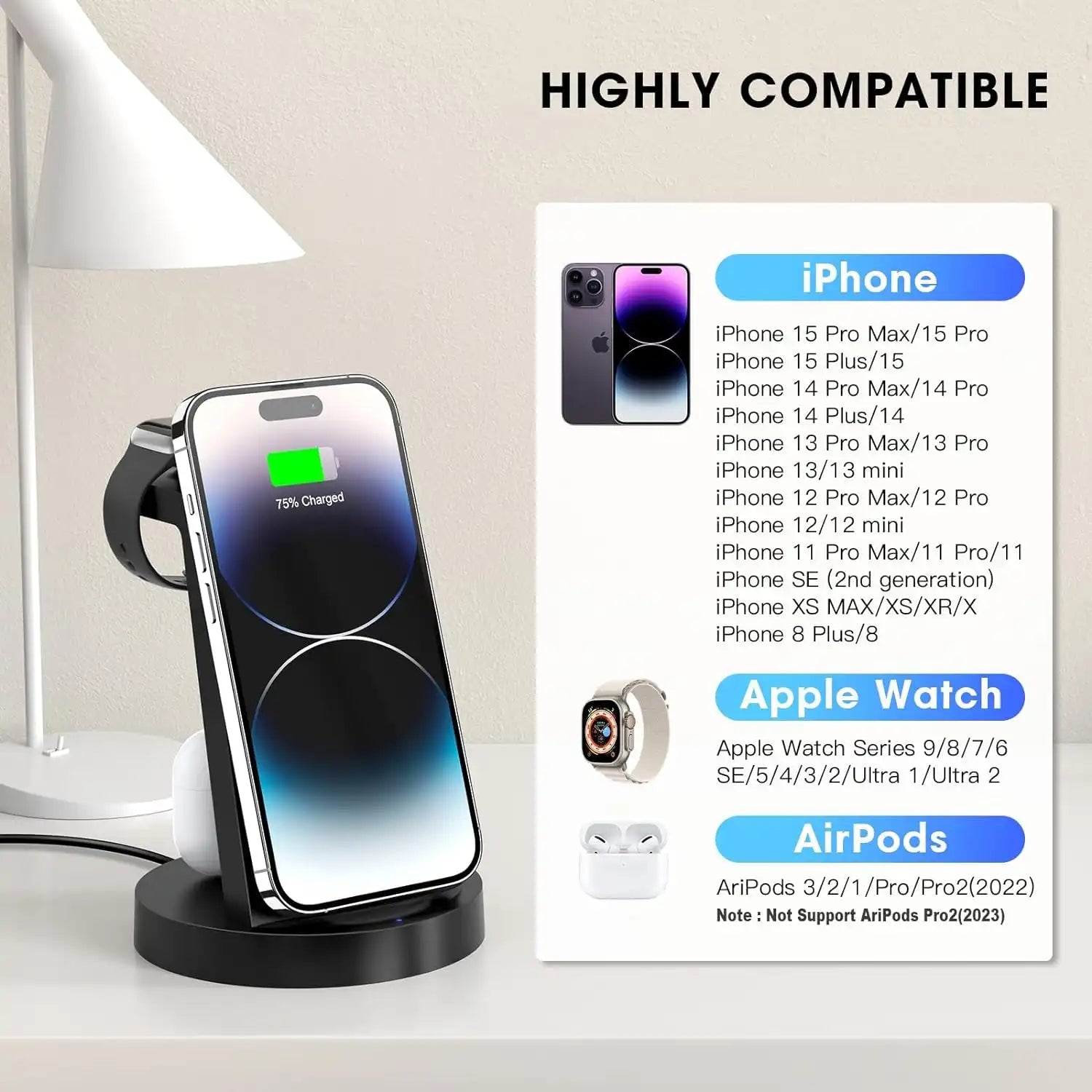 3 in 1 Fast Wireless Charging Station